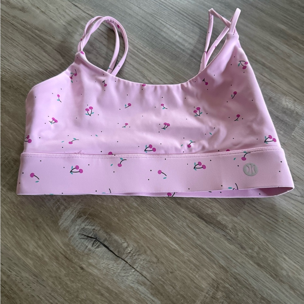 Pink Floral Sports Bra
